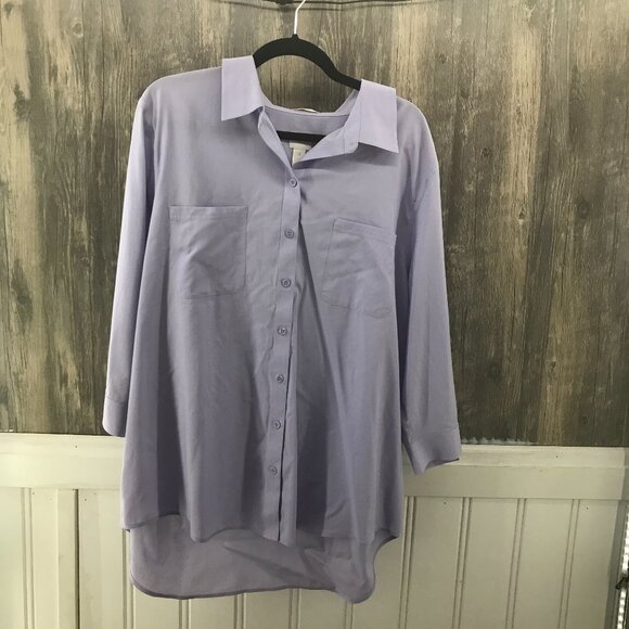 Chico's no iron lavender button up shirt size XXL - Picture 1 of 4